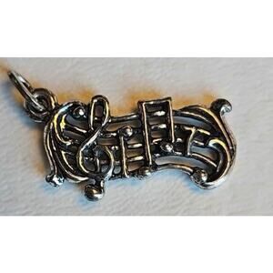 Music score sterling silver charm pendant .925 x 1 Musical notes charms